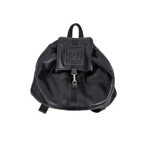 CHANEL Black Bucket Backpack C-A38218 - Picture 1 of 1